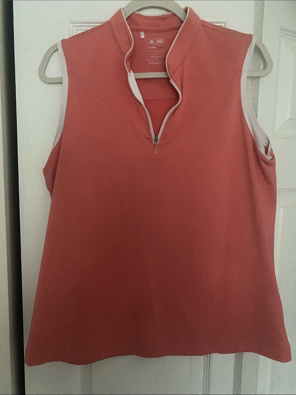 adidas Coral Zip-Front Sleeveless Tank
